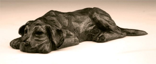 Mark Dziewior Sculpture Tuckered Out - Black Patina Bronze