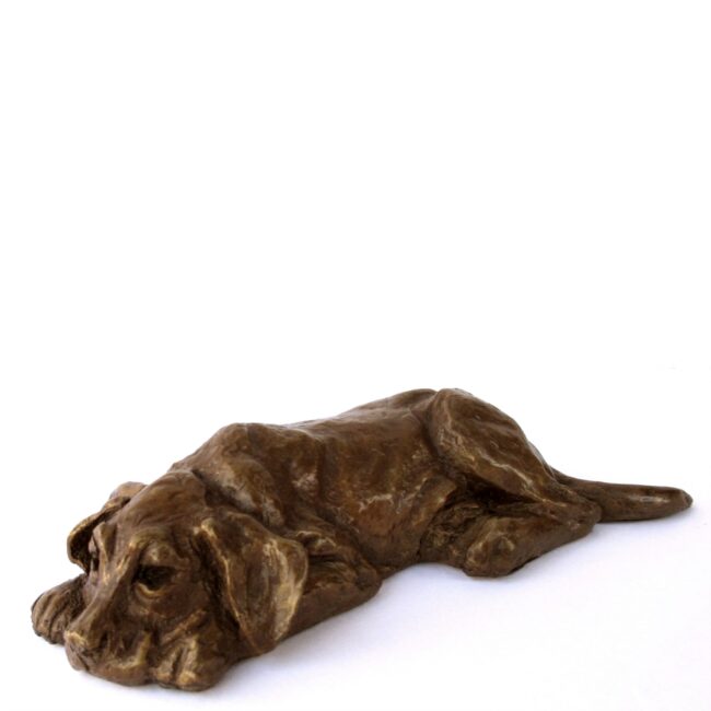 Mark Dziewior Sculpture Tuckered Out - Chocolate Patina Bronze