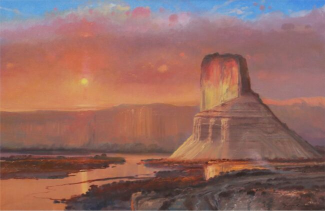 Michael Coleman Painting Castle Butte Oil on Board