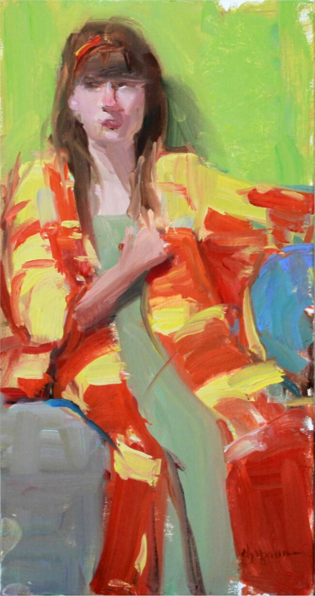 Nancy Chaboun Painting Citrus Colors Unframed Oil Sketch