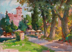 Ovanes Berberian Painting Broadmoor Afternoon Oil on Canvas