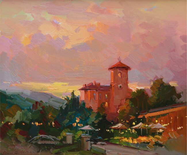 Ovanes Berberian Painting Broadmoor Evening Oil on Canvas