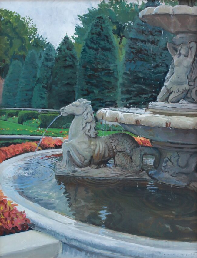 Rachel Personett Painting Broadmoor Fountain Oil on Panel