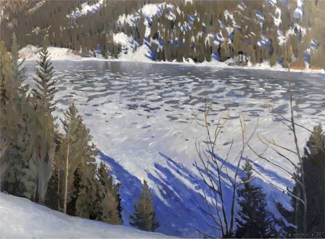 Rachel Personett Painting Clear Lake Frozen Oil on Panel