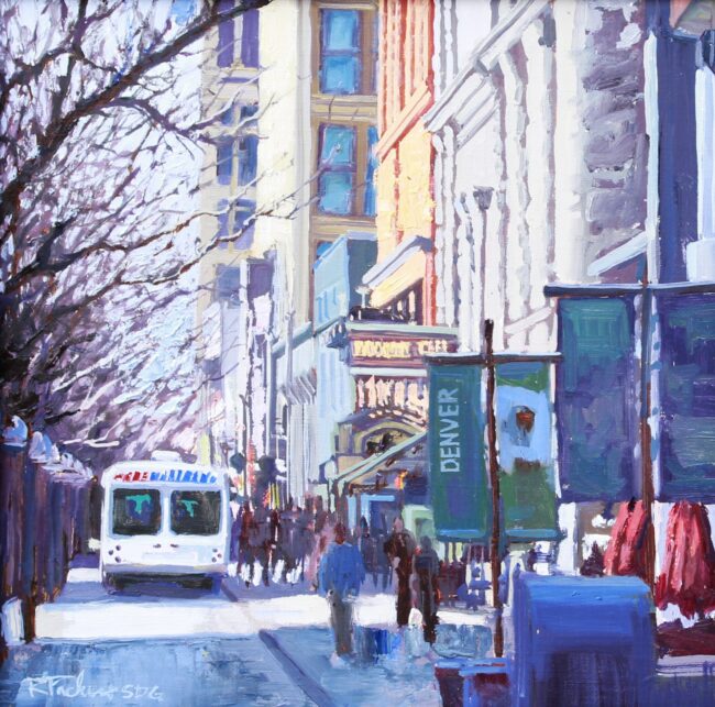 Rita Pacheco Painting 16th Street Mall Oil on Canvas