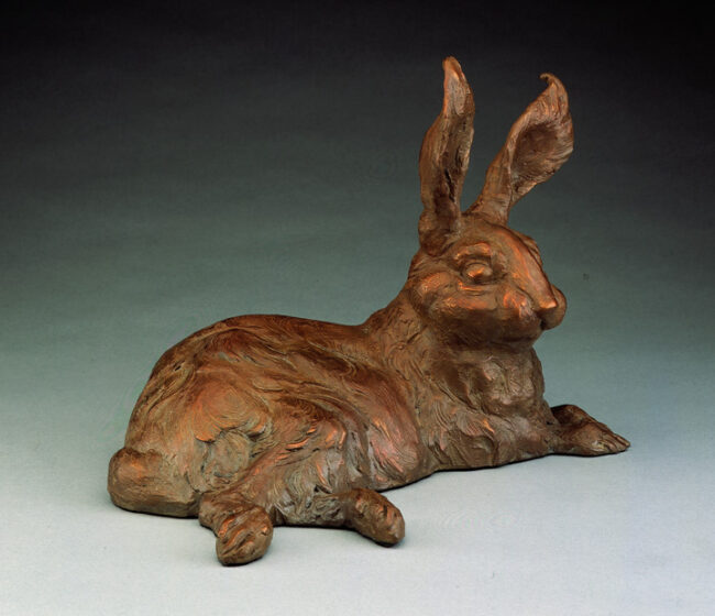 Sandy Scott Sculpture Recumbent Hare Bronze