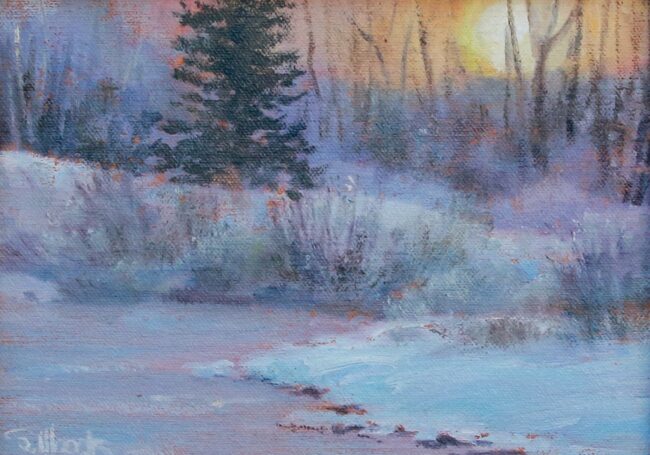 Sarah Woods Painting Evening Softness Oil on Board