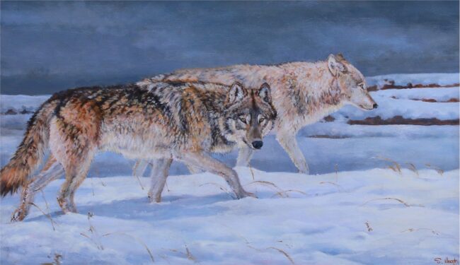 Sarah Woods Painting On the Move Oil on Canvas