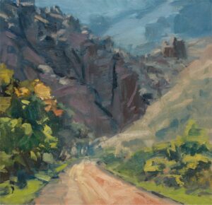 Susie Hyer  Road Thru the Canyon Oil on Panel