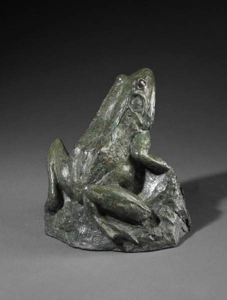 Walter Matia Sculpture Froggy Came a Courtin Bronze