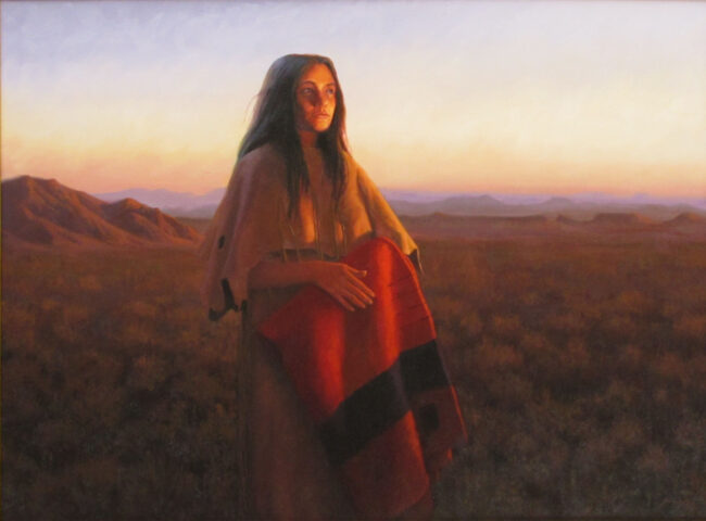 John Cox Painting Sunset in Powder Country Oil on Canvas