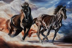 Paul Van Ginkel Painting Equine Angels Oil on Canvas