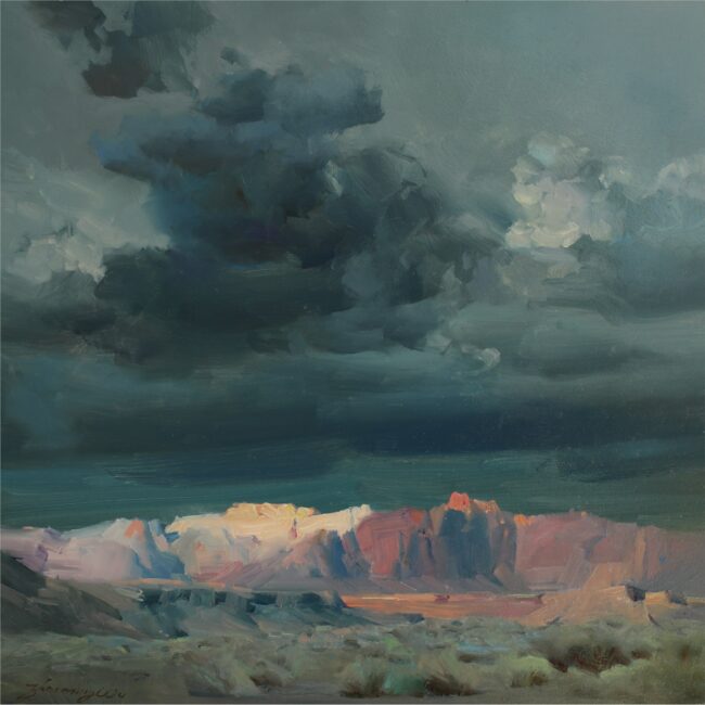 Zhaoming Wu Painting Stormy Sky Oil on Board