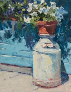 Susie Hyer  Potted Petunias Oil on Panel