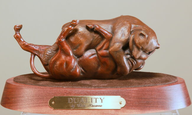 Chris Navarro Sculpture Duality Of The Bull And Bear - Small Bronze