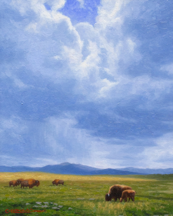 Cody Oldham Painting Buffalo Peak Oil on Canvas
