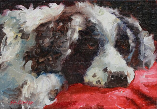 Linda St. Clair Painting Dog Days Oil on Canvas