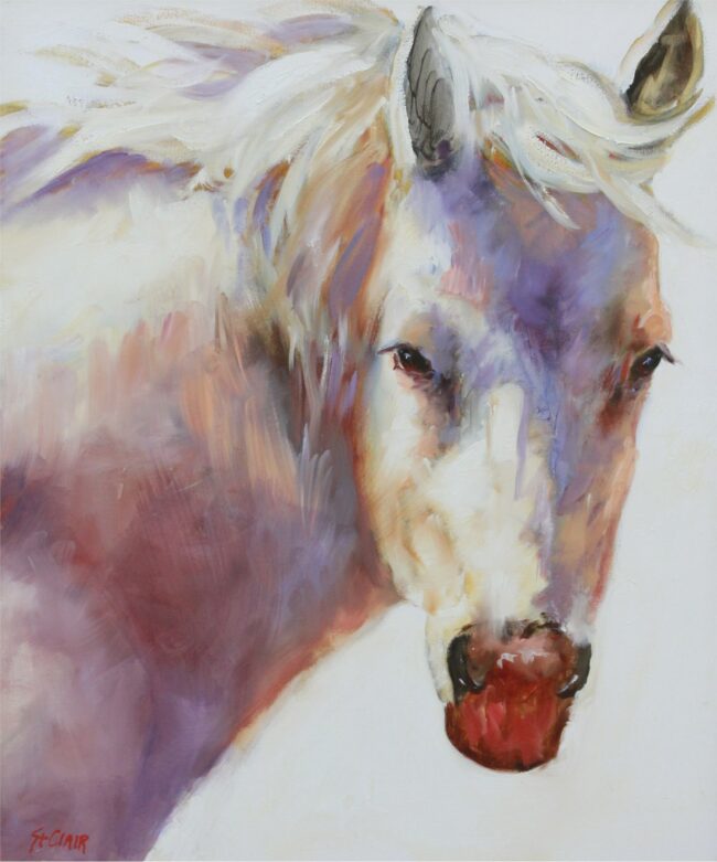Linda St. Clair Painting Eye to Eye Oil on Canvas