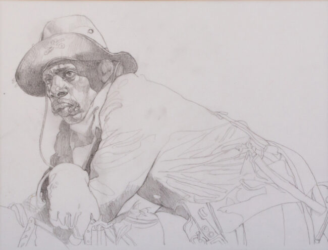 Thomas Blackshear II Drawing Buffalo Soldier Sketch Pencil on Paper