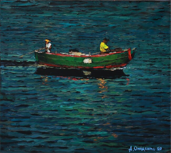 Alexandr Onishenko Painting Saturday Fishing Oil on Canvas