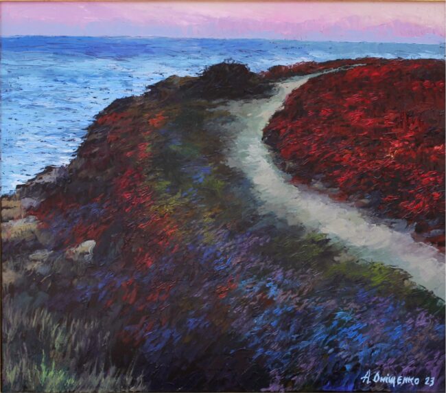 Alexandr Onishenko Painting Sea Coast in Autumn. France Oil on Canvas