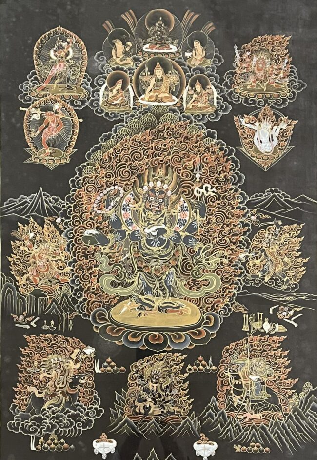 Artist Unknown Painting The Many Faces of Buddha Silk Painting