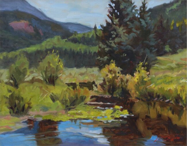 Dean St. Clair Painting Beaver Lake Oil on Canvas