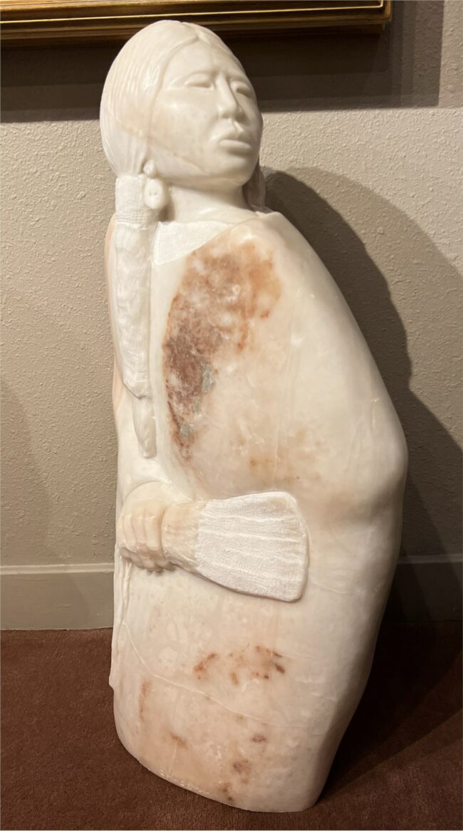 Doug Hyde Sculpture Cheyenne Dancer Alabaster