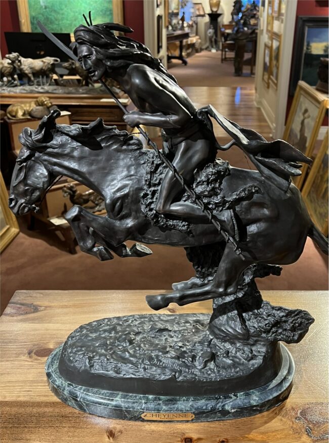 Frederic S Remington Sculpture Cheyenne Bronze