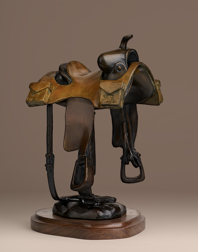 George Walbye Sculpture Pony Express Saddle Bronze