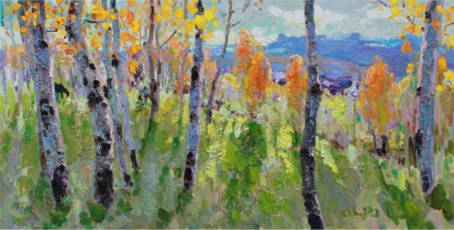 Gregory Packard Painting Fall Colors Oil on Panel