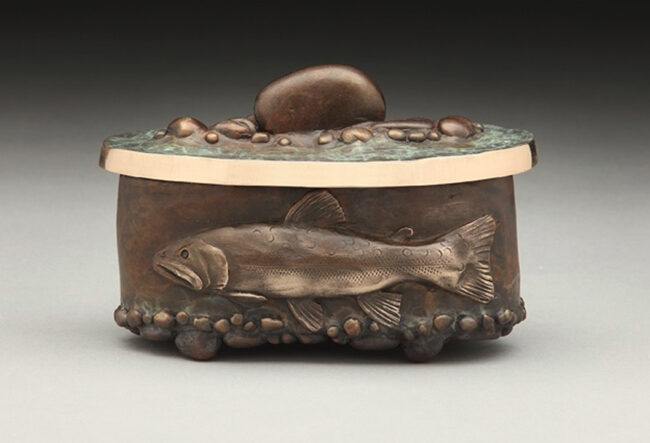 James Moore Sculpture Brookie Vessel Bronze