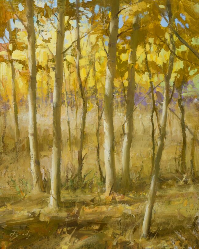 Jared Brady Painting Colorado Gold Oil on Linen Panel