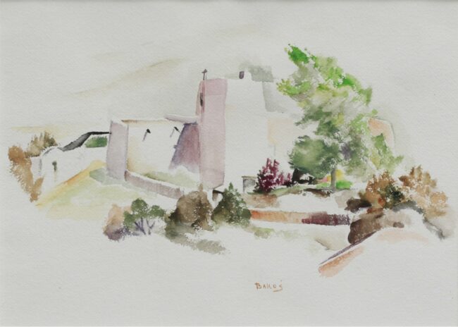 Jozef Bakos Painting Adobe Structure Watercolor