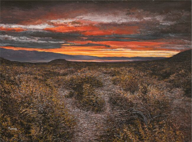 Karla Murray Painting Desert Night Walk Oil on Board