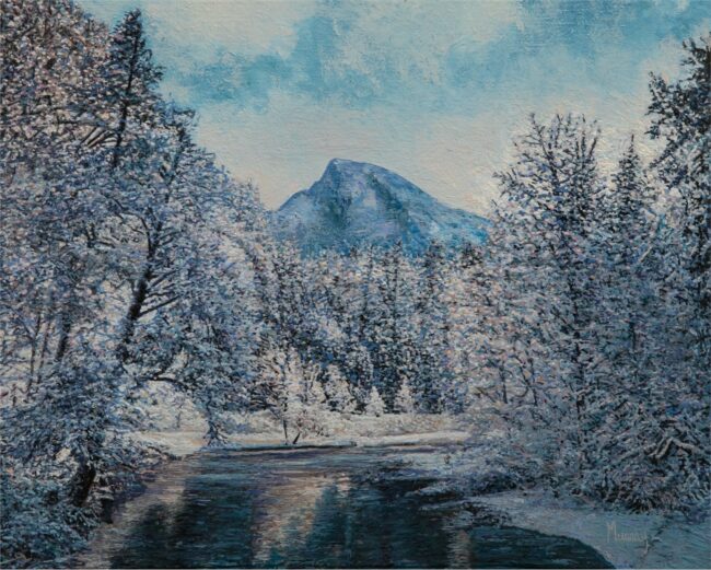 Karla Murray Painting Sierra Winter Sunrise Oil on Board