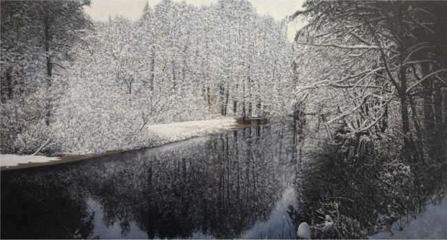 Karla Murray Painting Winter Fresh Air (Triptych) Oil on Board