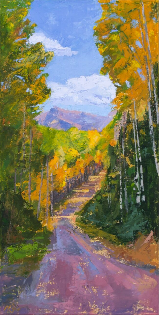 Mallory Sharp Painting Afternoon Stroll Oil on Canvas
