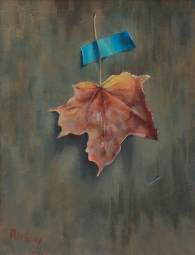 Marc Rubin Painting Last Leaf Oil on Panel