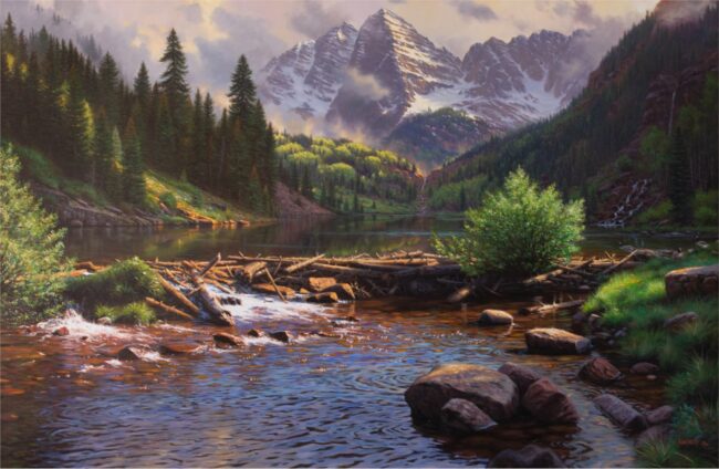 Mark Keathley Painting Mountain Grandeur Oil on Canvas