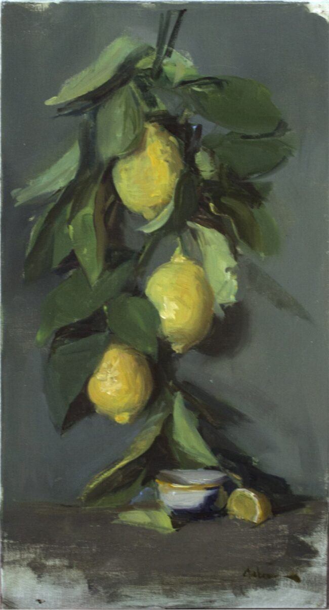 Nancy Chaboun Painting Lemon Drop Oil on Board