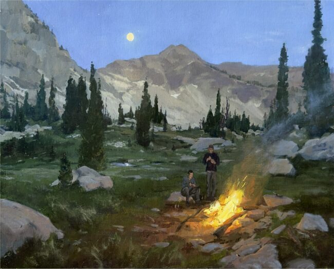 Robbie Moore Painting Savoring Moonlight Oil on Canvas