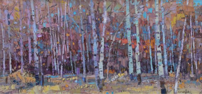 Robert Moore Painting Day in the Woods Oil on Board