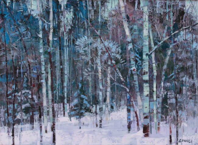 Robert Moore Painting Winter Stage Oil on Canvas