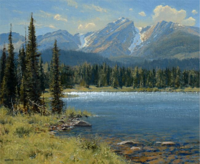 Robert Peters Painting Rocky Mountain Waters Oil on Linen