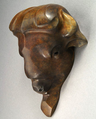 Rosetta Sculpture Bison Mask Maquette Bronze