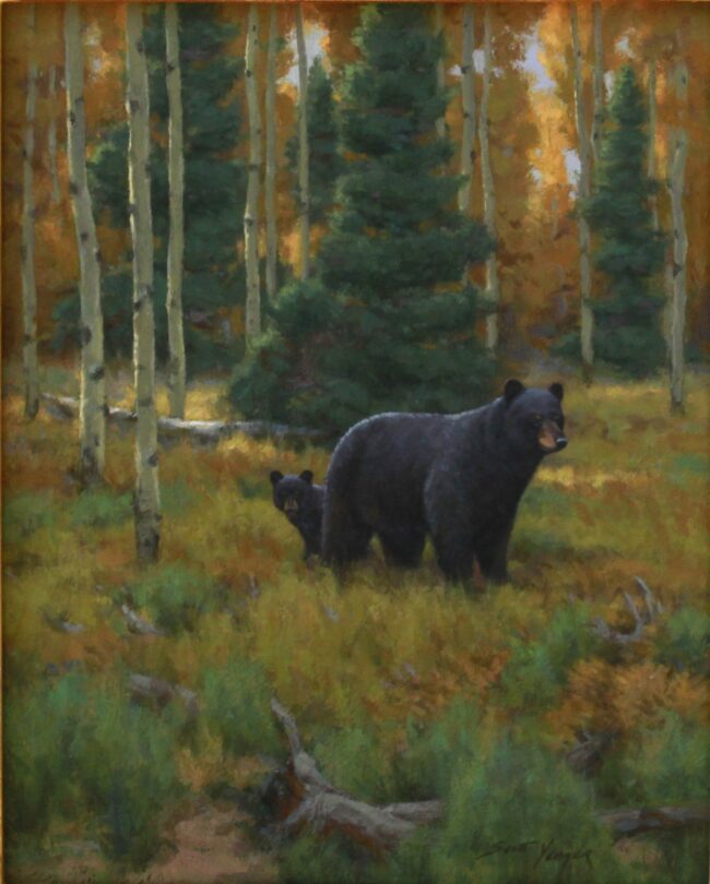 Scott Yeager Painting Bears Oil on Board