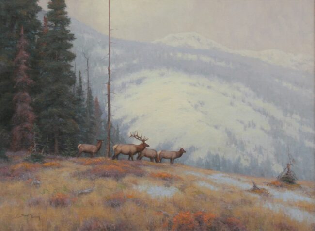 Scott Yeager Painting October Elk Oil on Canvas