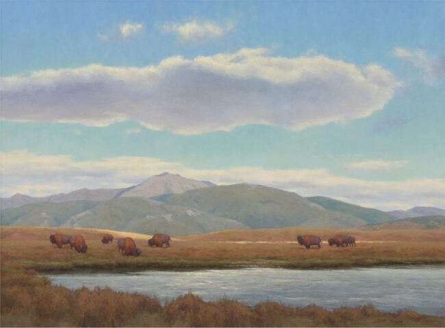 Scott Yeager Painting Prairie Pond Oil on Board