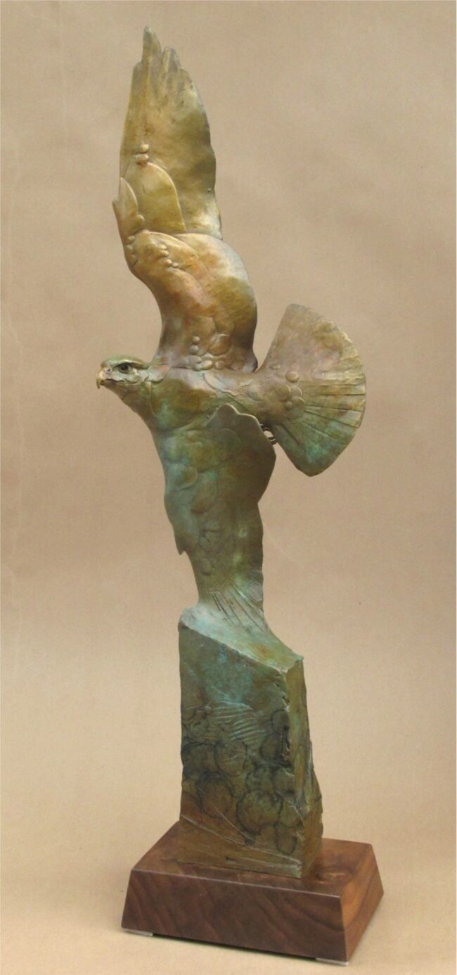 Dan Chen Sculpture Falcon in Flight I Bronze